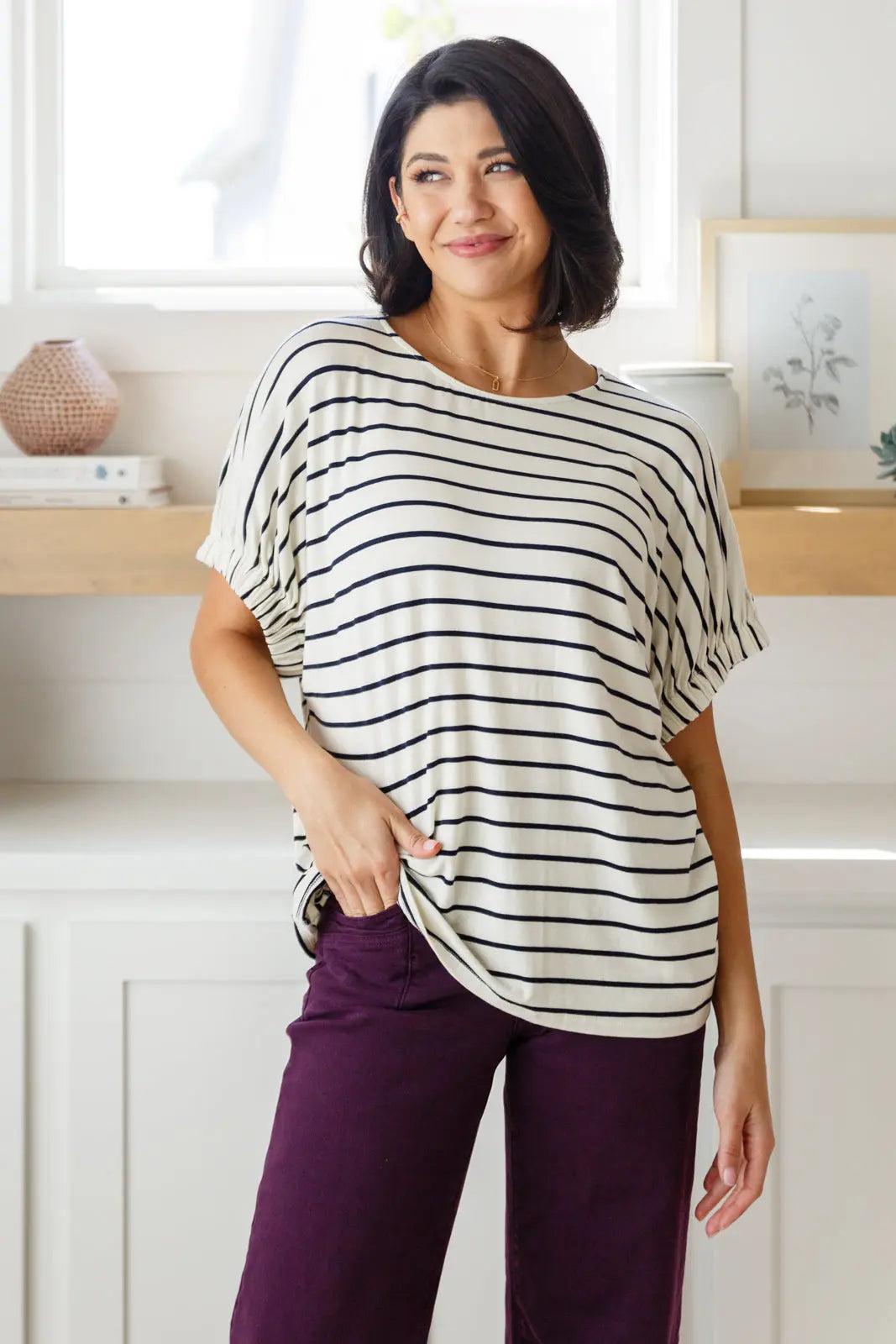 Stylish Striped Women's Top - Fashionable Casual & Party Wear | Perfect for Everyday Outfits, Office, and Social Gatherings