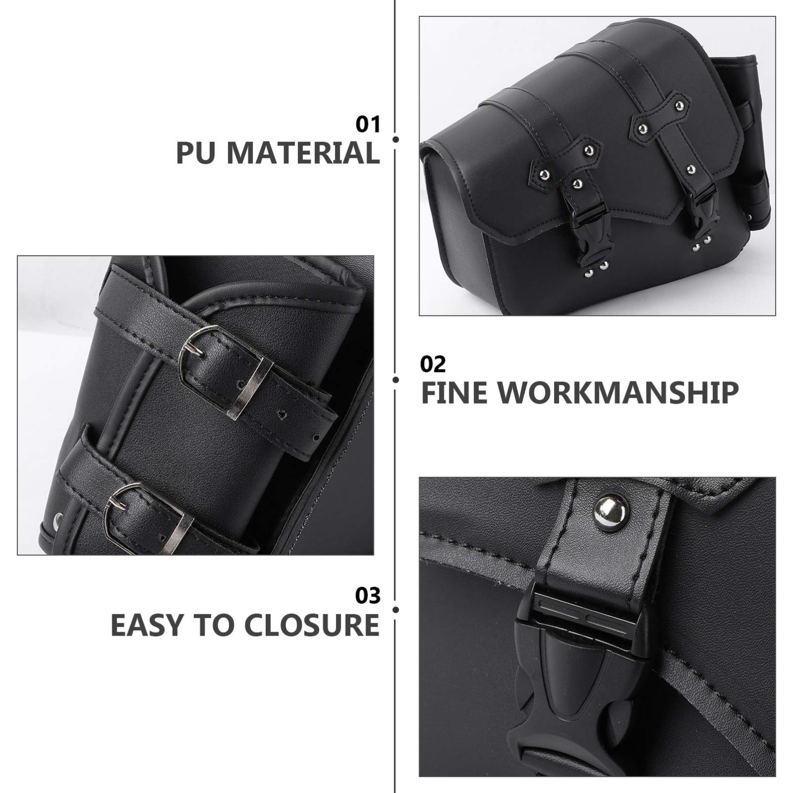 VOSAREA Motorcycle Side Hanging Tool Bag with Water Bottle Holder - Left Side Mount for Bikes & Motorcycles - Perfect for Commuting, Road Trips & Outdoor Adventures