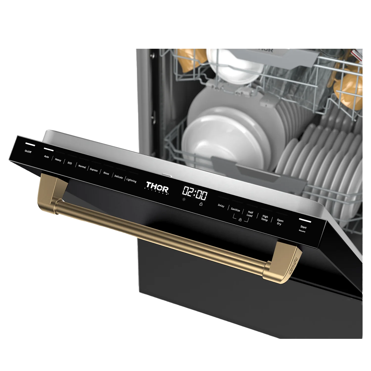 Gordon Ramsay by THOR Kitchen 24-Inch Built-In Dishwasher with Bronze Accents - Energy Star Certified, Ultra Quiet Operation (Model DW24X8BA00 BRZ) - Perfect for Modern Kitchens, Restaurants, and Home Chefs