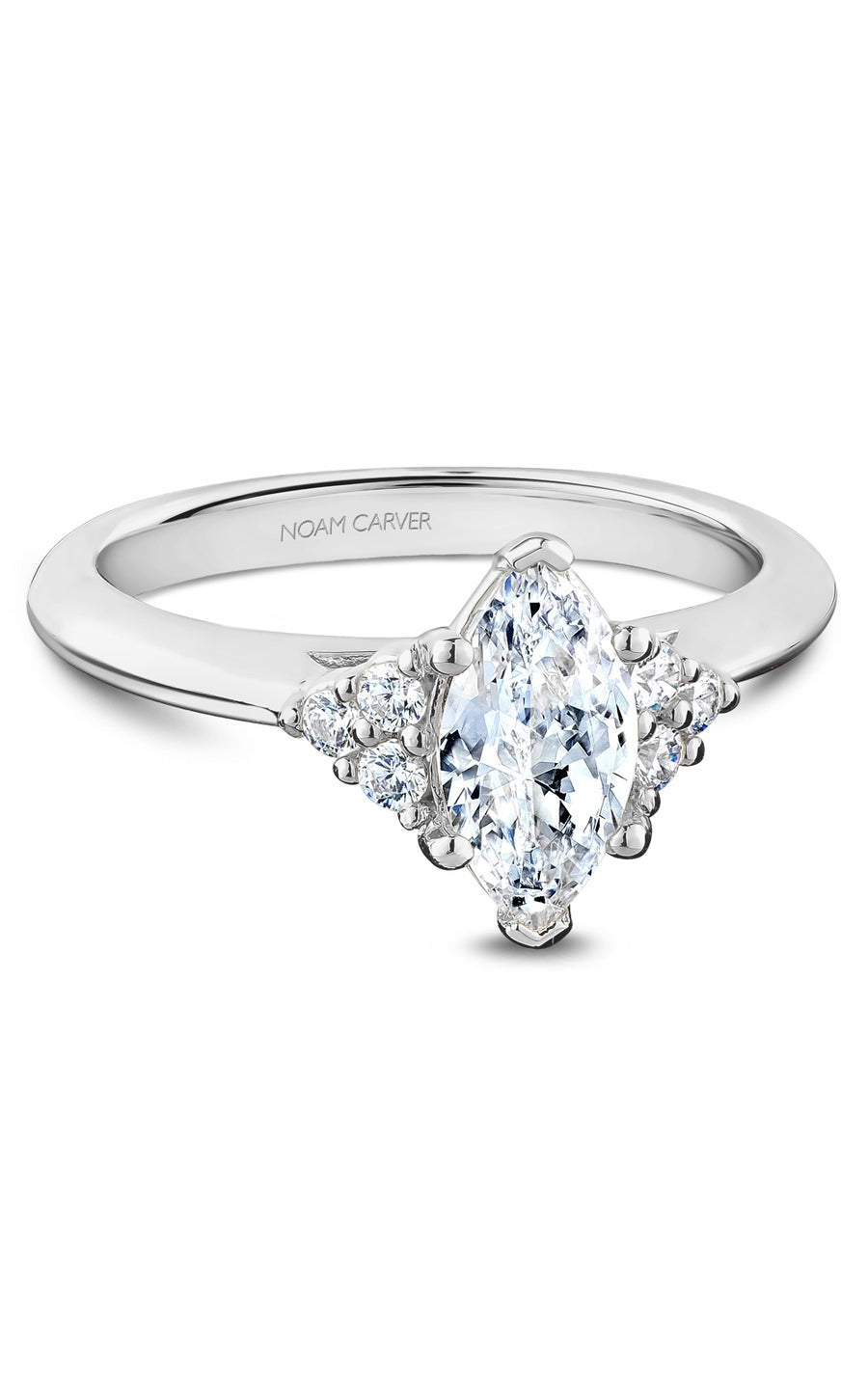 Noam Carver Bridal Engagement Ring R060 01A - Elegant Solitaire Diamond Wedding Ring for Women, 14K White Gold, Perfect for Proposals, Anniversaries & Bridal Jewelry Gifts