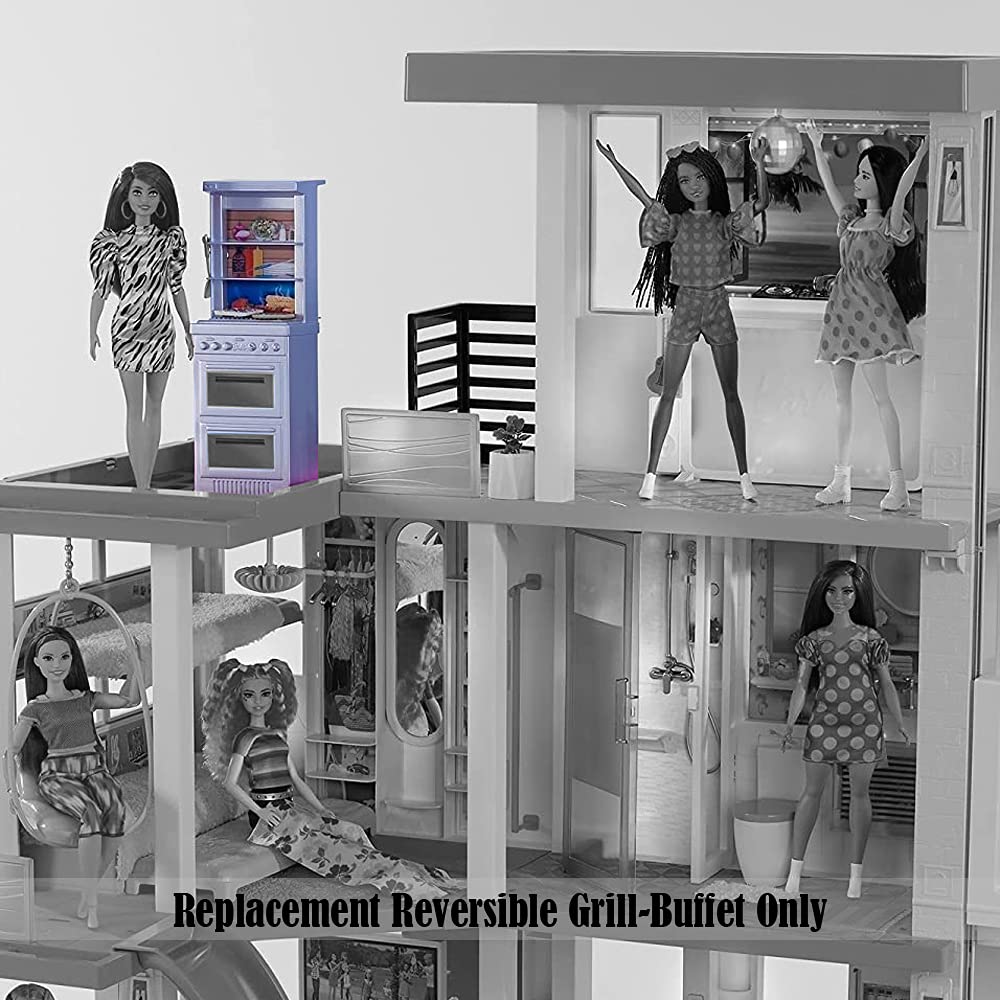 Barbie Dreamhouse Replacement Parts - GRG93 Reversible Grill Buffet for Barbie Dolls | Perfect for Playtime, Parties & Dollhouse Accessories