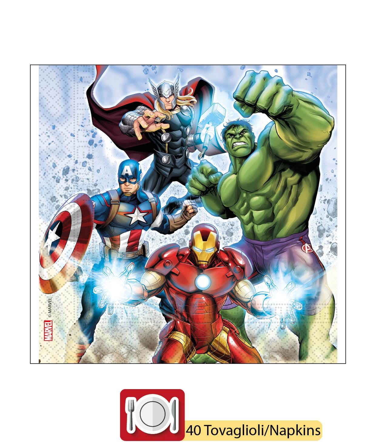 Marvel Avengers Party Supplies Set for 24 Guests - 112 Piece Tableware Kit (24 x 23cm & 20cm Paper Plates, 24 x 200ml Plastic Cups, 40 x 33x33cm Napkins) - Perfect for Birthday Parties, Superhero Themed Events & Family Gatherings