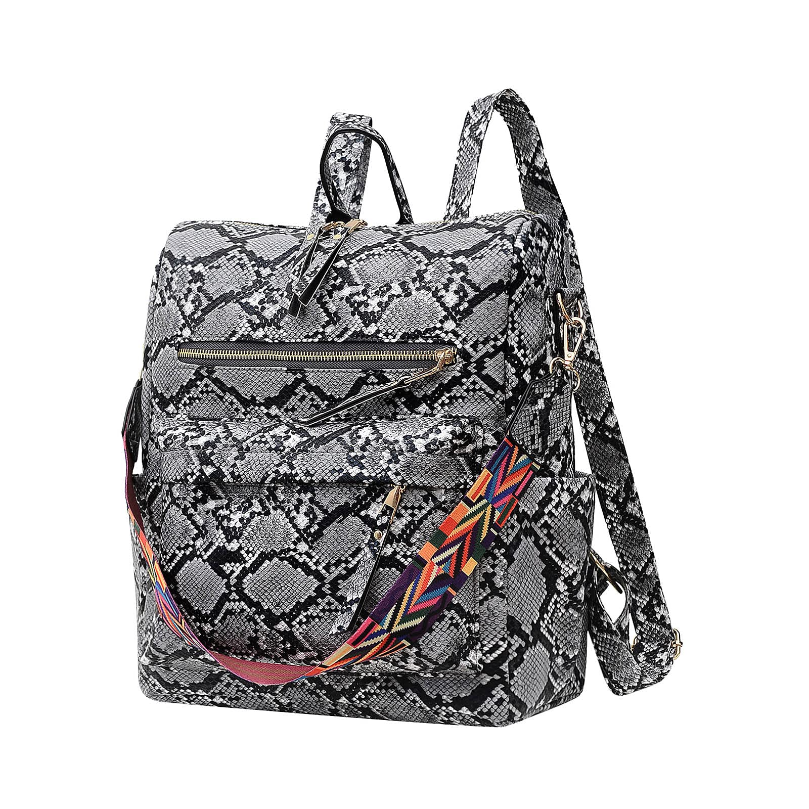 Vintage Embroidered Women's Backpack - Large Capacity 30L Vegan Leather Retro Boho Backpack for Travel, Work & College (Black, 30x15x35 inches) - Perfect for Daily Commute, Hiking & Festival Use