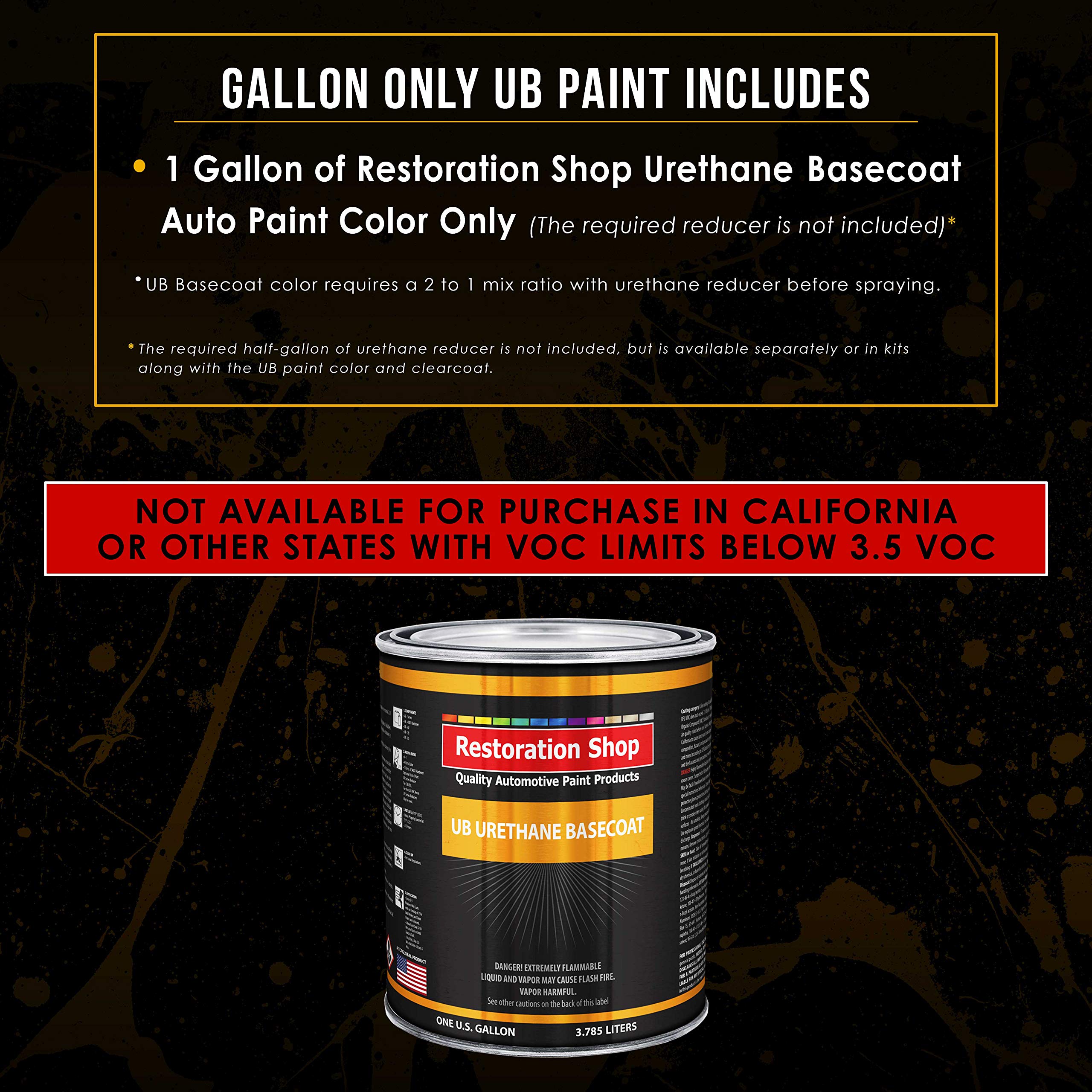 Restoration Shop - Jalapeno Bright Red Urethane Basecoat Auto Paint (1 Gallon) - Professional High Gloss Automotive Coating for Cars & Trucks - Perfect for Vehicle Restoration & Custom Paint Jobs