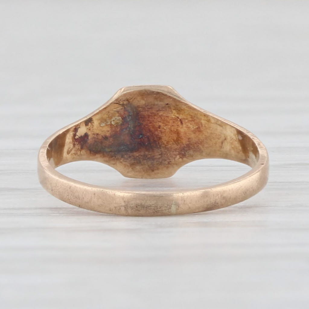Antique Engraved Initial D Signet Ring - 10k Gold Baby Small Size Keepsake Jewelry - Perfect for Gifts, Engagements & Special Occasions