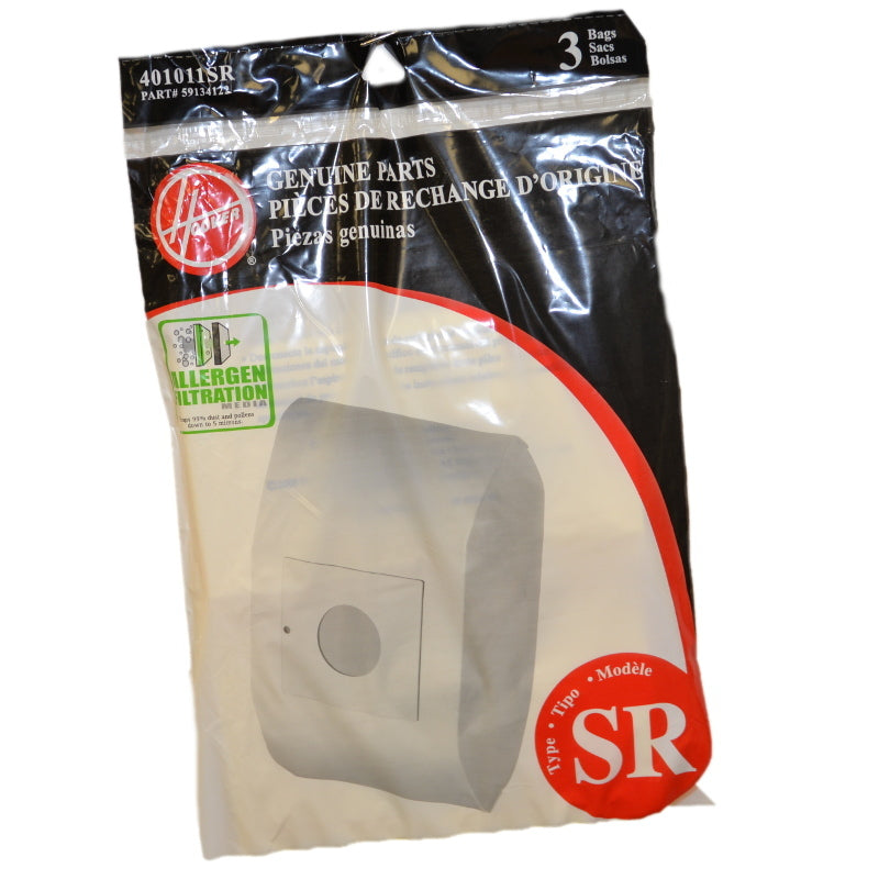 Hoover 401011SR Type SR Allergen Bags, 3-Pack - Replacement Vacuum Bags for Pet Hair & Dust Allergies - Perfect for Homes with Pets & Allergy Sufferers