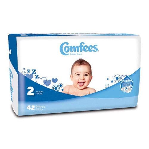 Comfees Premium Baby Diapers Size 2 (84 Count) - Ultra Absorbent, Hypoallergenic & Leak Proof - Perfect for Daytime & Overnight Protection - Ideal for Active Babies 8-14 lbs