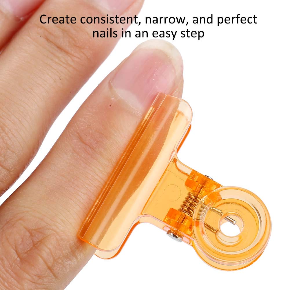 5pcs 4 Colors Curve Nail Extension Clips - Multi-functional Plastic Nail Art Accessories & Shaping Tools for Perfect Nail Fixing (Orange) | DIY Manicure & Salon Professional Use