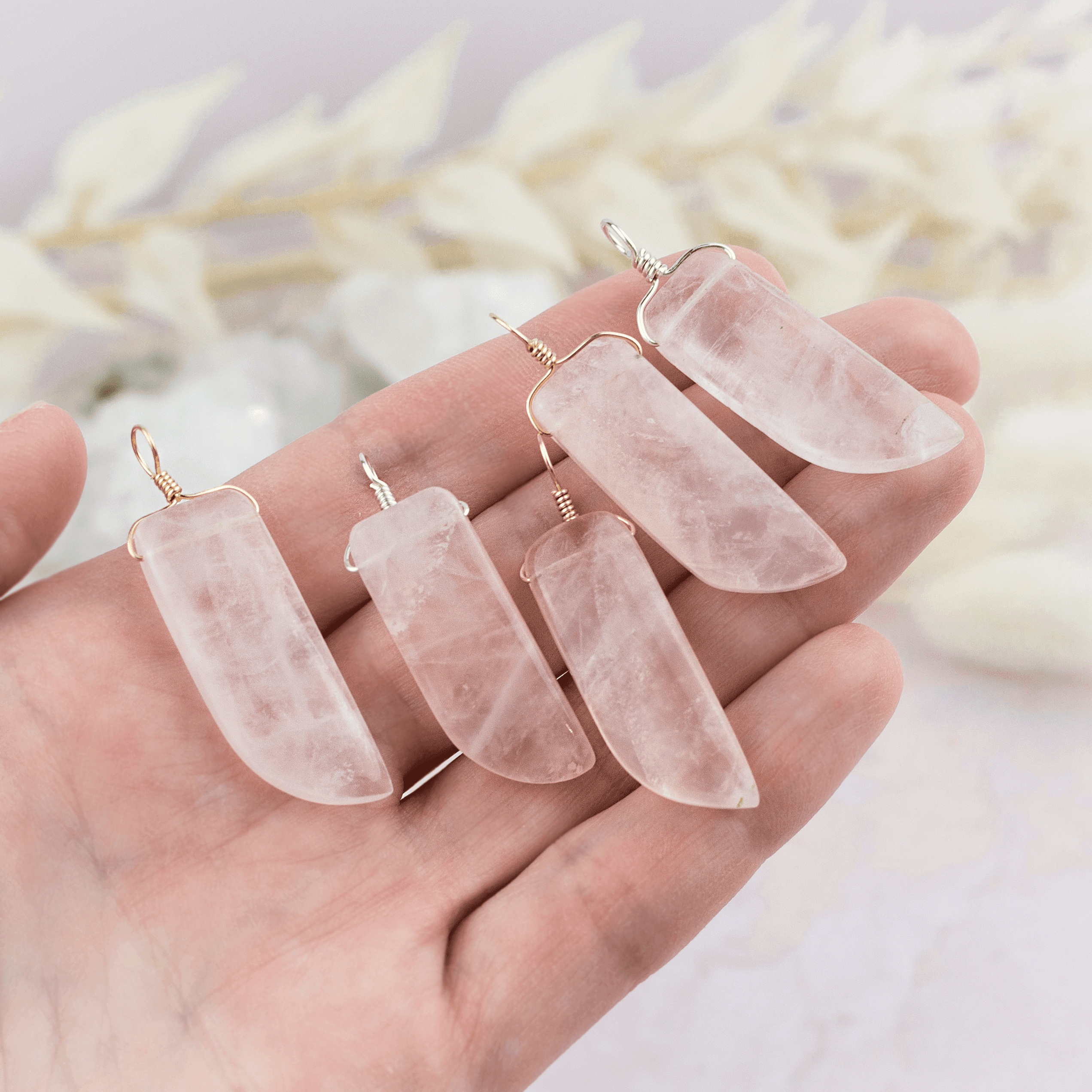 Rose Quartz Smooth Point Pendant Necklace - Healing Crystal Jewelry for Women, Chakra Balancing & Stress Relief - Perfect for Meditation, Yoga & Spiritual Gifts