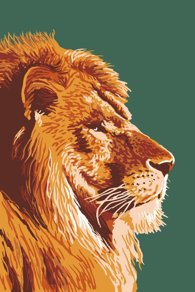 Lion Up Close - 16x24 Giclee Gallery Art Print, Vivid Textured Wall Decor for Living Room, Office & Home - Wildlife Photography Canvas Painting for Modern Interior Design