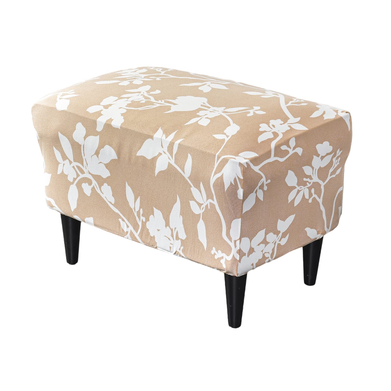 CRFATOP X-Large Printed Ottoman Chair Slipcover - Stretch Rectangle Storage Stool Cover with Elastic Bottom (38