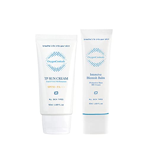 Korean Skin Care Beauty Set - Sun Protected Skin Perfect Pair Bundle: SPF Sun Cream & Intensive Blemish Balm | Daily UV Protection & Flawless Coverage for Face & Body