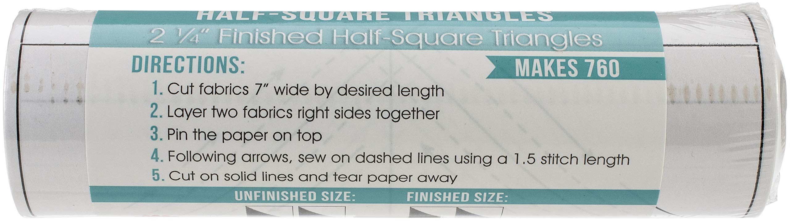 It's Sew Emma Triangles On A Roll 1/2 Square Quilting Ruler - 50 Feet, 2.25