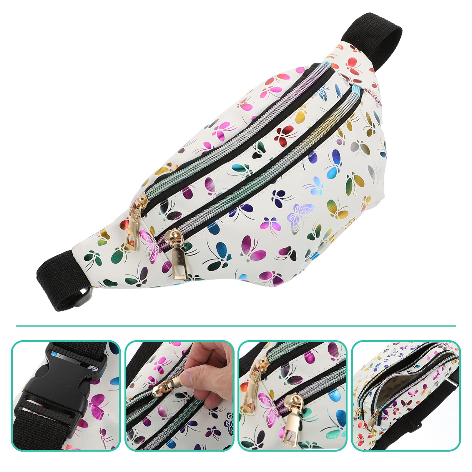 KESYOO Women's Waist Pack Fanny Bag - Stylish Crossbody Pouch for Running, Jogging & Fitness - PU Leather Belt Bag with Adjustable Strap - Perfect for Outdoor Activities, Travel & Daily Use (White)