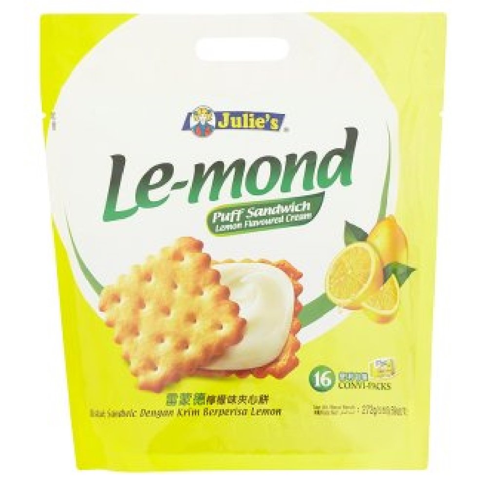 Julie's Cream Puff Sandwich 16 Convi-Packs - Lemon Flavored Delicious Pastry Snacks | Perfect for Parties, Office Treats & Dessert Lovers