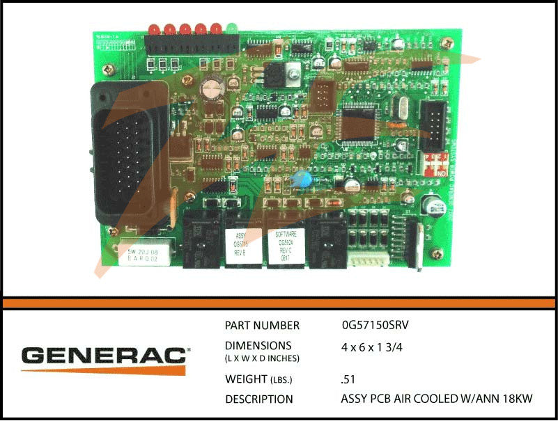 Generac 0G57150SRV/0G5715 PCB Air Cooled 18kW Generator Control Board - Replacement Part for Home Backup Power Systems & Emergency Use