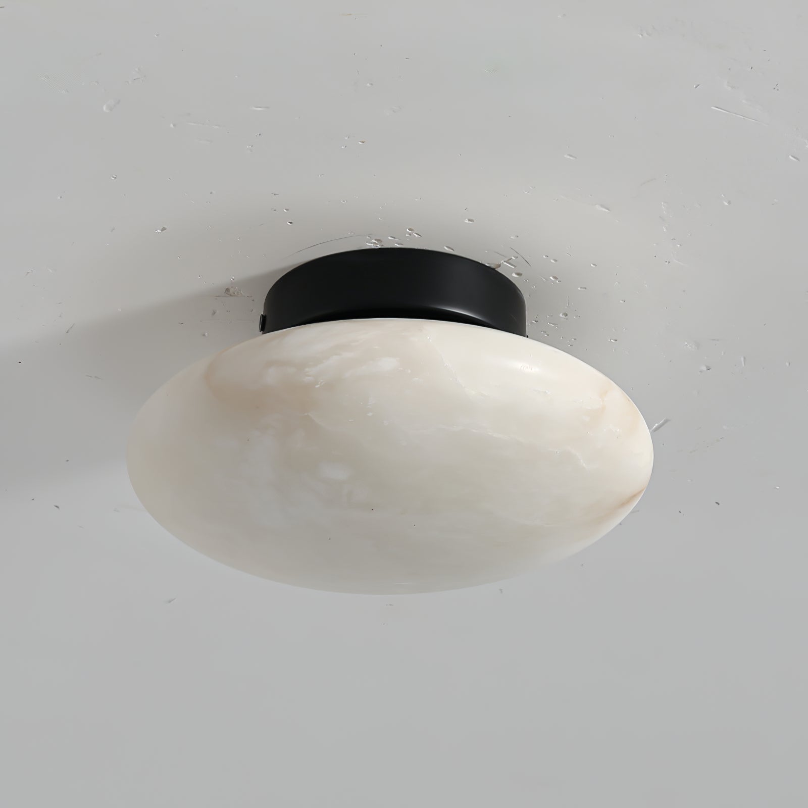 Alabaster Oval Ceiling Lamp - Modern White Stone Pendant Light for Living Room, Bedroom & Dining Room | Elegant Home Decor Lighting Fixture