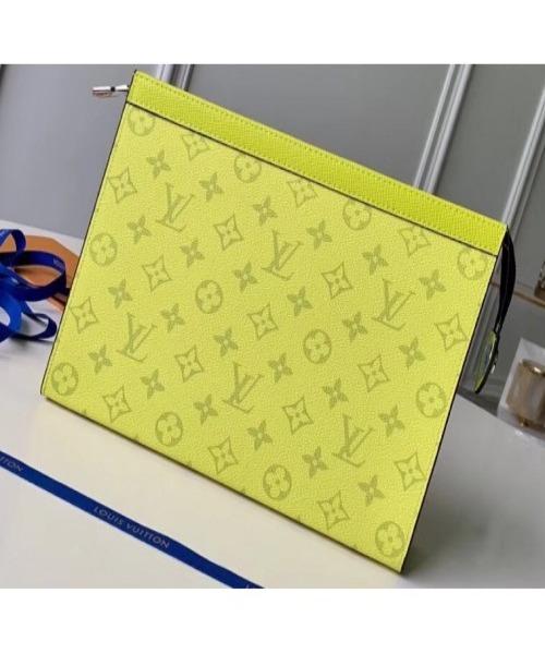 Authentic Louis Vuitton Pochette Voyage MM Monogram Canvas Handbag in Yellow - Perfect for Travel, Everyday Use & Luxury Fashion Accessories