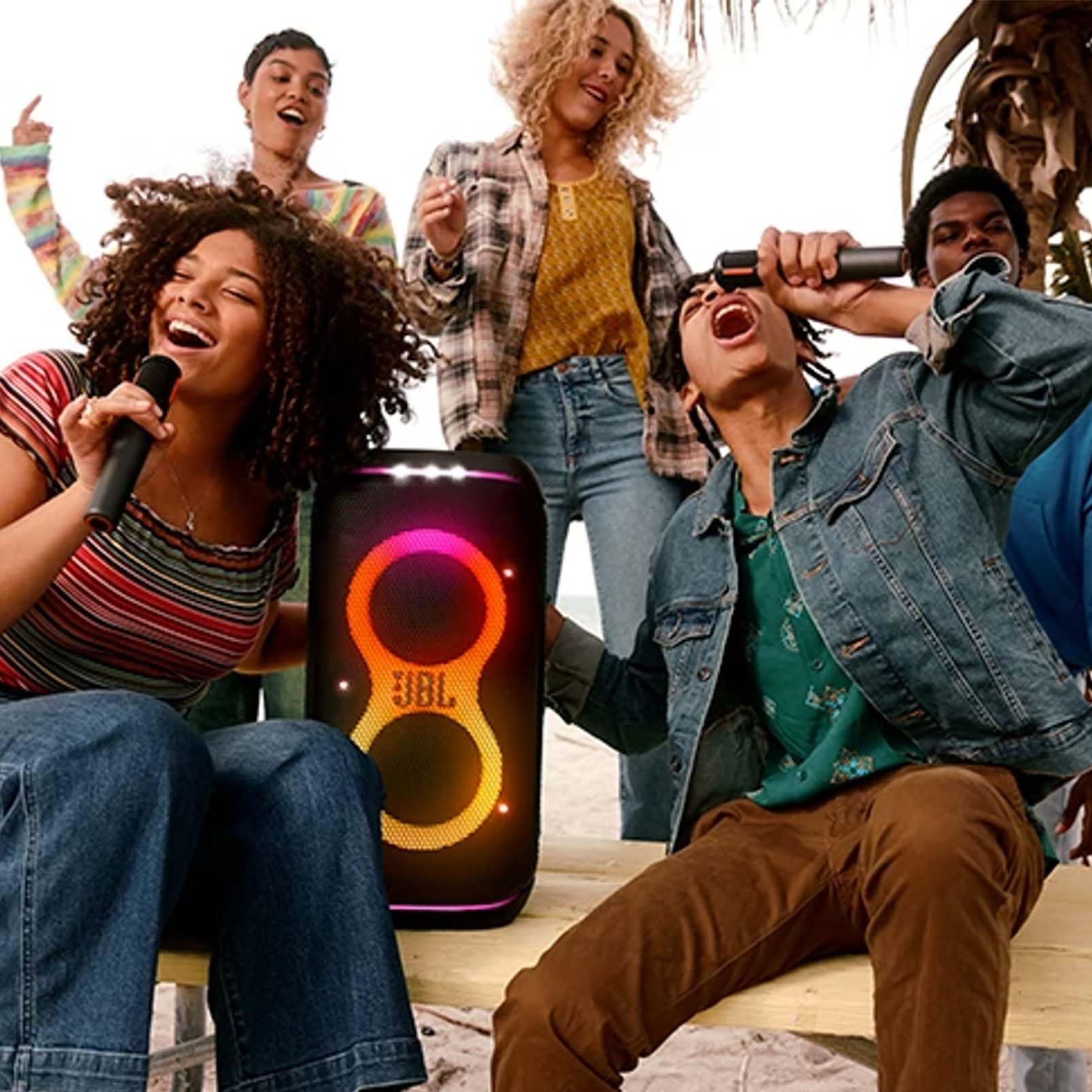 JBL PartyBox Wireless Microphone Set - 2.4GHz Digital Wireless Mic with Dongle for JBL PartyBox Speakers | 20 Hours Battery Life | Stable Connection | Perfect for Karaoke, Home Parties & Outdoor Events (Black)