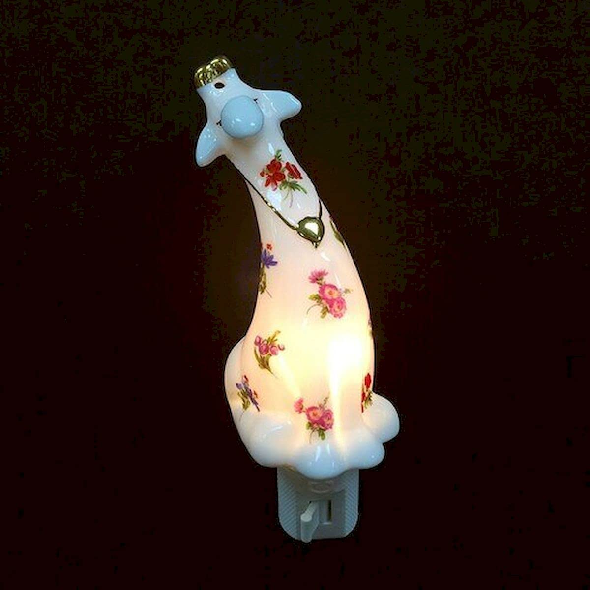 Giraffe Shaped Night Light with Floral Design - Cute Nursery Decor for Kids Room, Baby Bedroom, and Children's Sleep Aid