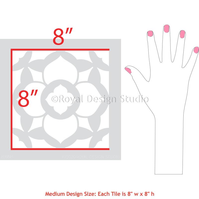 Duomo Tile Stencil - Reusable DIY Floor & Wall Stencil for Painting Patterns - Perfect for Home Decor, Bathroom, Kitchen Backsplash & Outdoor Projects