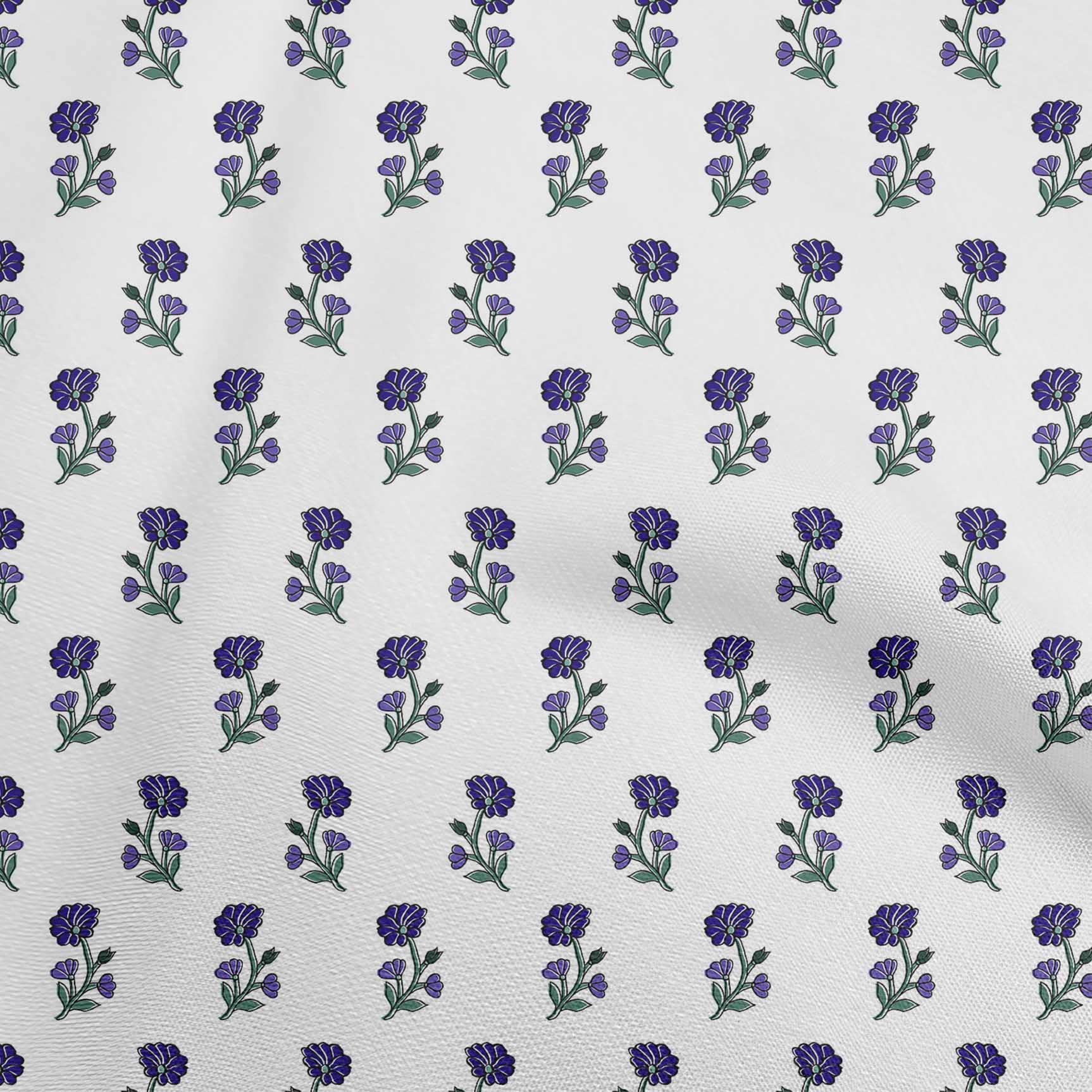 oneOone Polyester Spandex Purple Asian Floral Print Fabric by The Yard - 56 Inch Wide Dress Material for DIY Clothing, Home Decor & Craft Projects