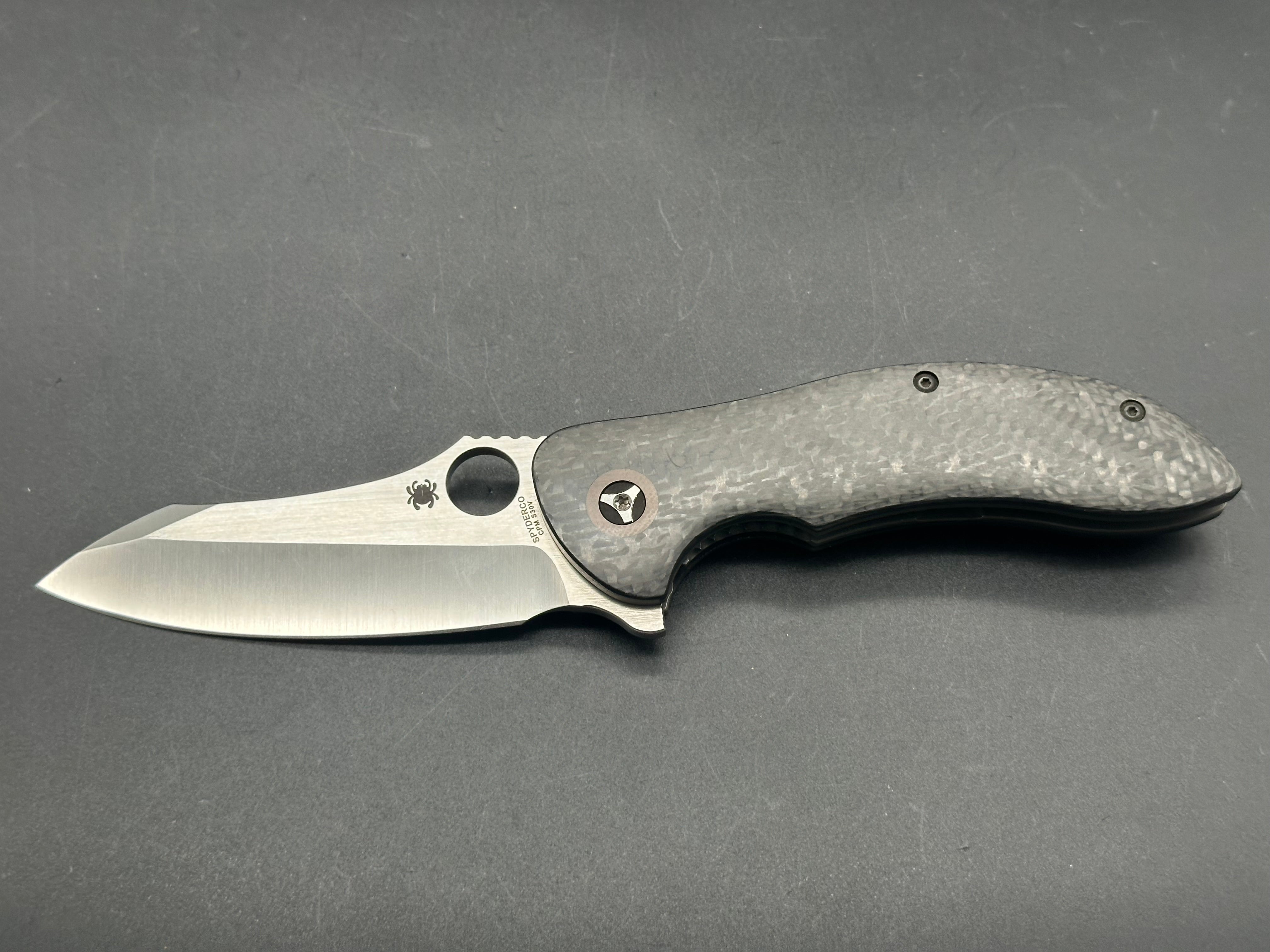 Spyderco Magnitude Folding Knife - Rare Peter Carey Flipper C212CFP, CPM S30V Steel Blade with Carbon Fiber Handle | EDC, Outdoor, Camping & Survival Gear