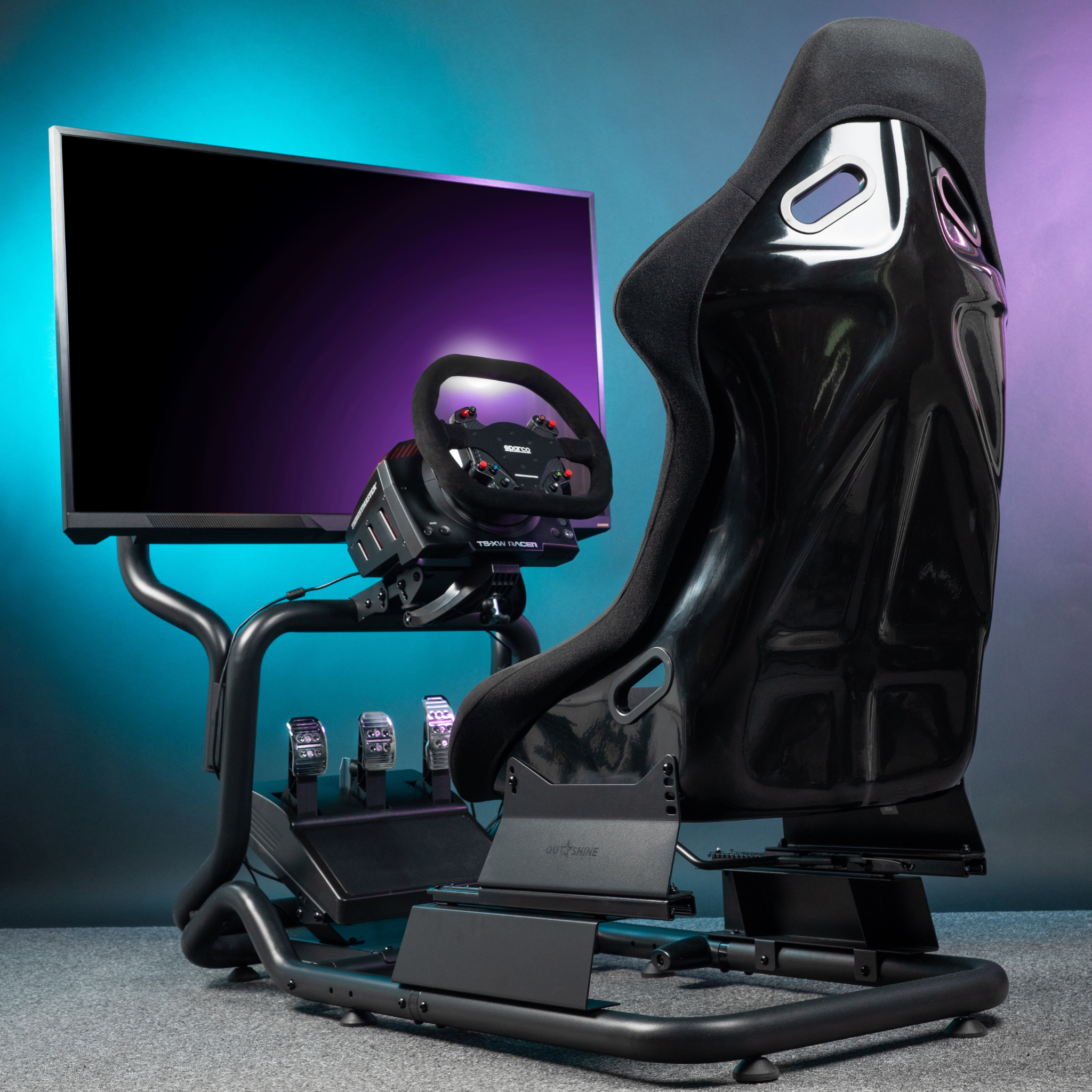 Downforce Racing Simulator - Professional Racing Wheel & Pedal Set for PC/PS4/PS5/Xbox - Perfect for Home Racing Games, Esports Training & Simulation Driving Experience
