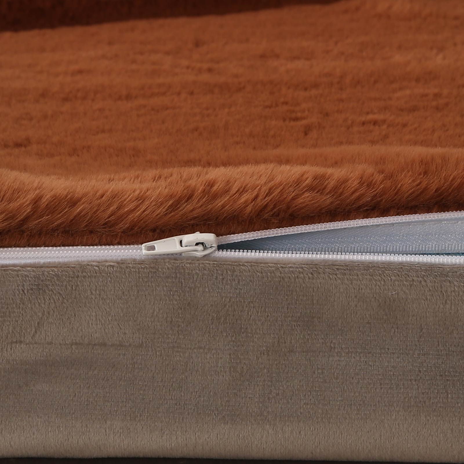 MAXYOYO Faux Fur Removable Futon Mattress - Soft Fluffy Couch Bed for Lounging, Napping & Sleeping - Brown - Perfect for Living Room, Bedroom & Guest Room Comfort