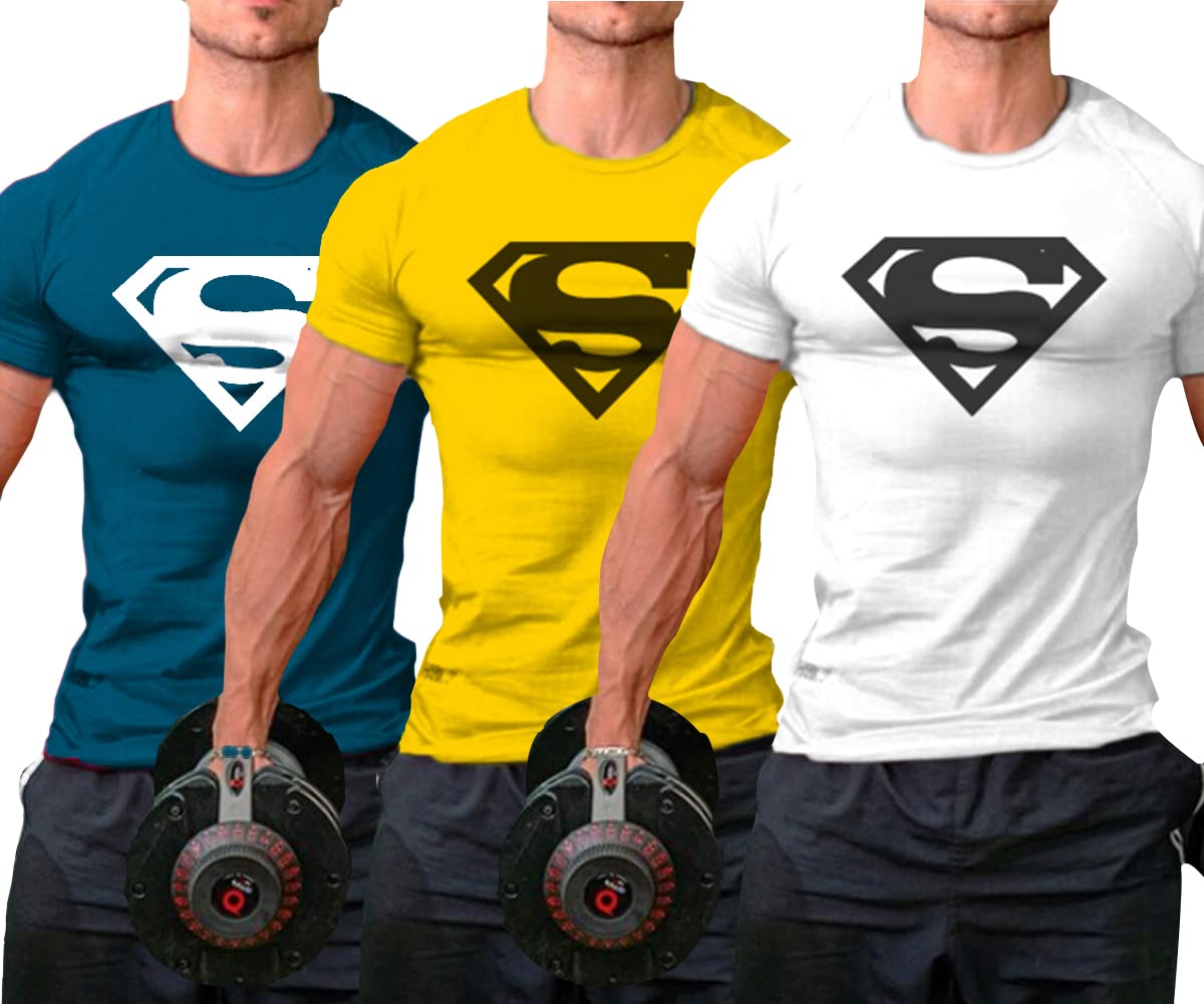 InleaderStyle Men's Fitness S Logo Gym Workout T-Shirt - Breathable & Comfortable for Running, Training & Active Lifestyle