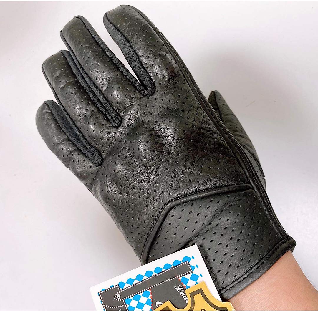 Men's Motorcycle Touchscreen Gloves - Leather Biker Gloves for Riding & Racing