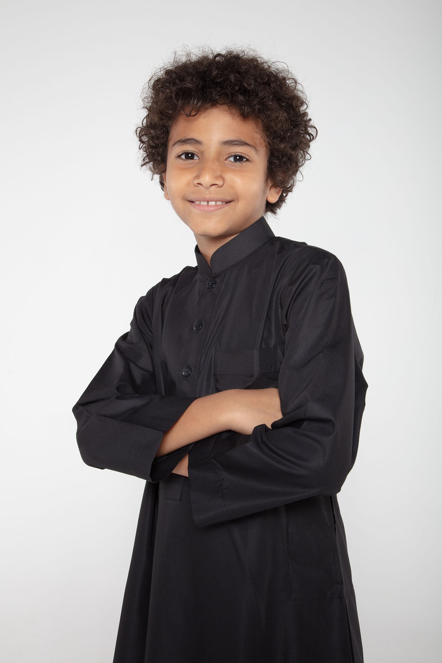 Premium Black Haramain Style Jubbah with Collar - Elegant Islamic Prayer Robe for Men - Perfect for Salah, Eid, and Religious Ceremonies