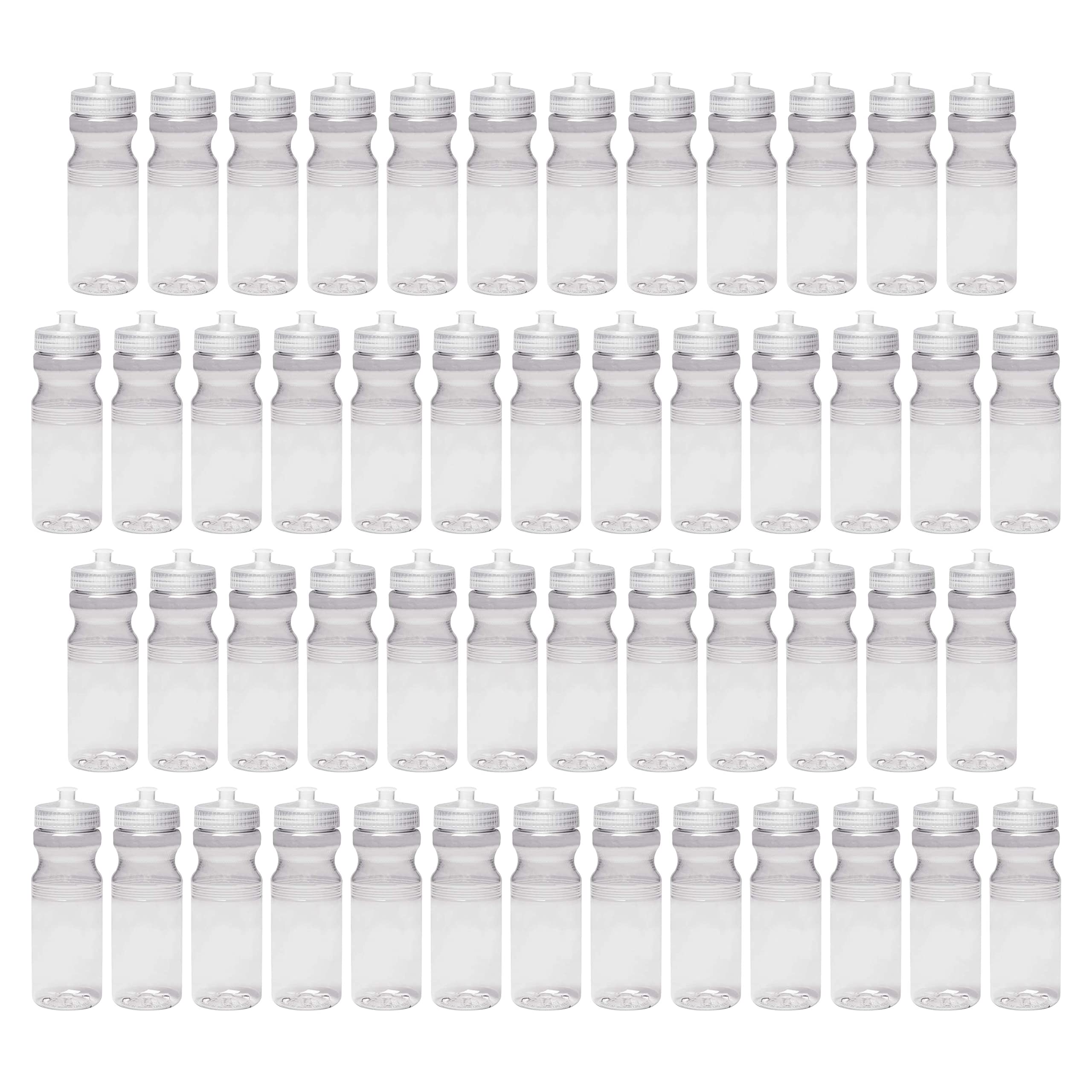 24oz Reusable Water Bottles (20 Pack) - BPA Free HDPE Plastic, Leak Proof Lids, Made in USA - Ideal for Outdoor Adventures, Sports Events, Gym & Camping