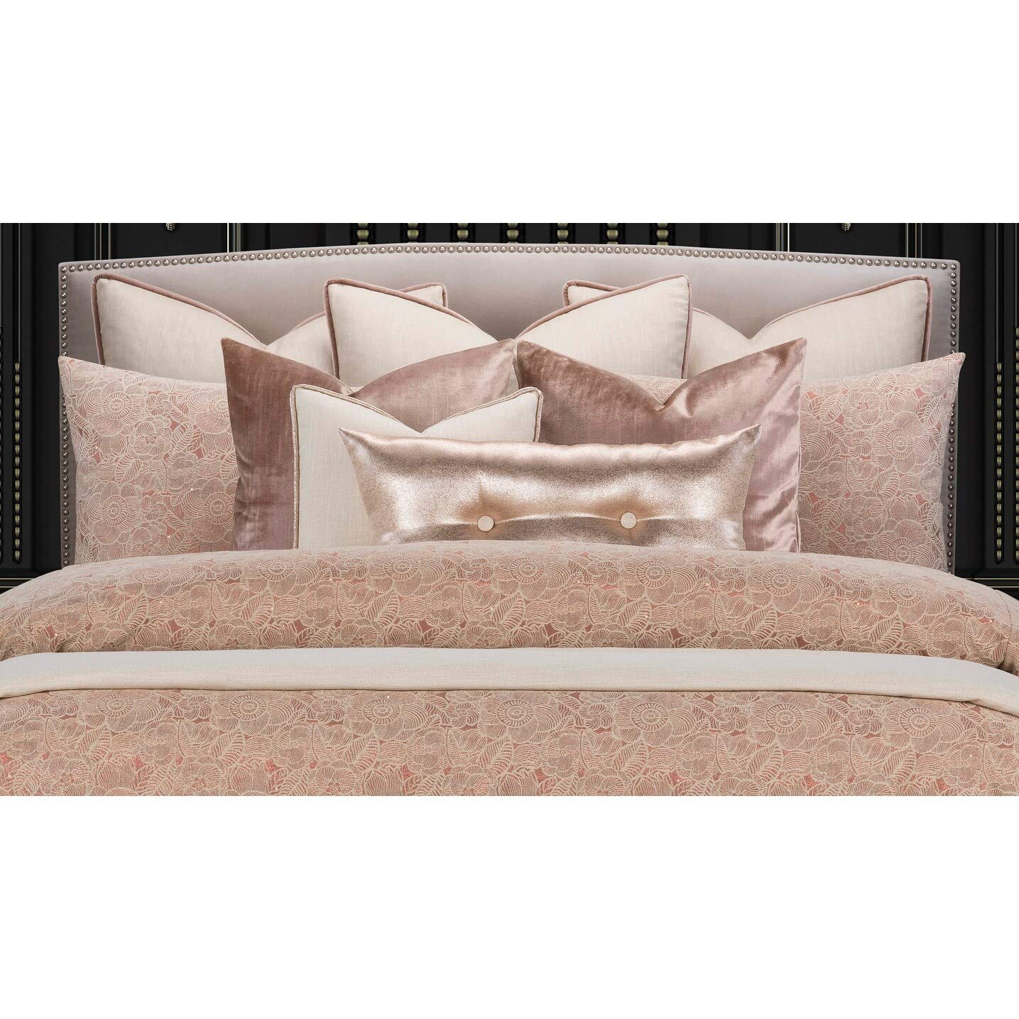 F. Scott Fitzgerald Breakfast in Bed Blush Velvet Throw Pillow 20x20 Inch - Soft Decorative Cushion for Sofa, Bedroom & Living Room - Literary Inspired Home Decor