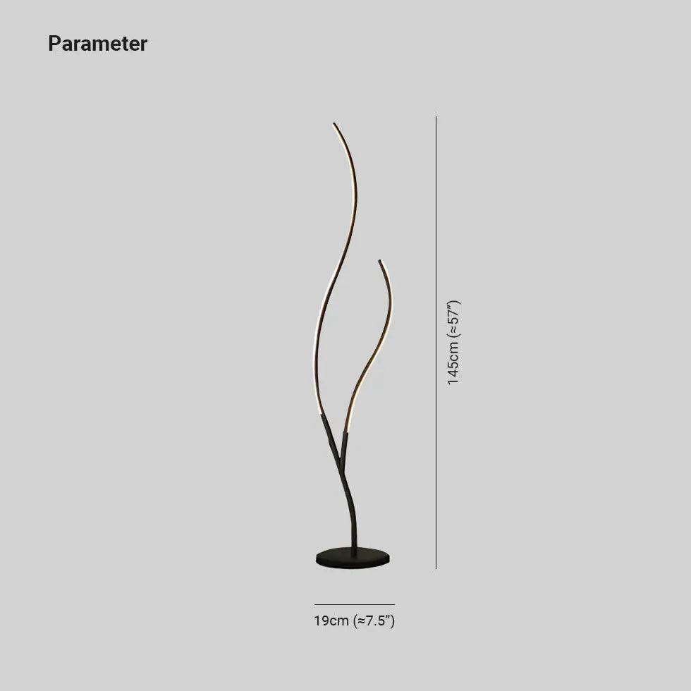 Modern White Double Tube Streamlined Floor Lamp - Adjustable Brightness for Living Room, Bedroom & Office - Energy Efficient LED Lighting for Home Decor