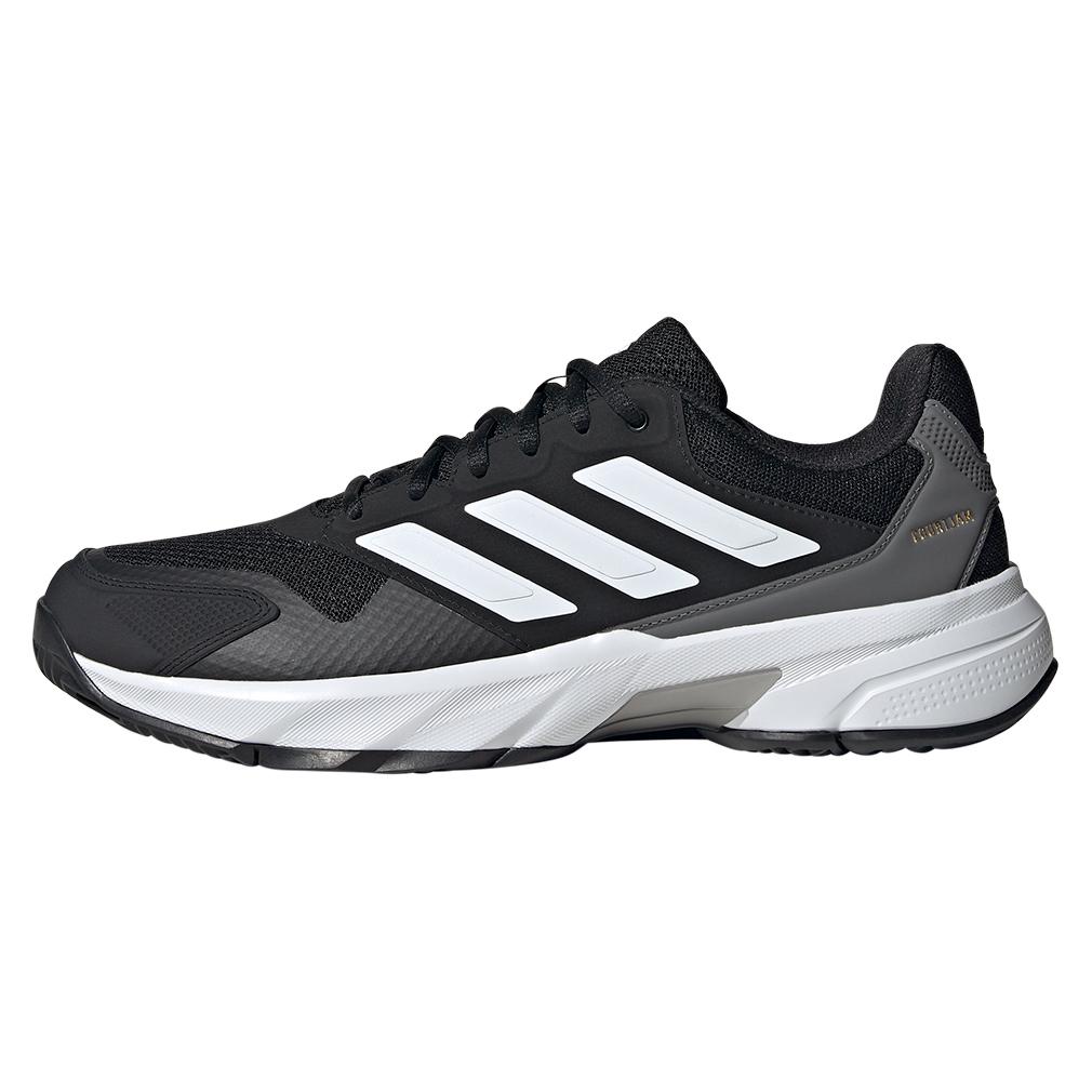 Men's CourtJam Control 3 Tennis Shoes - Black & White | High-Performance Tennis Footwear for Competitive Play & Casual Wear