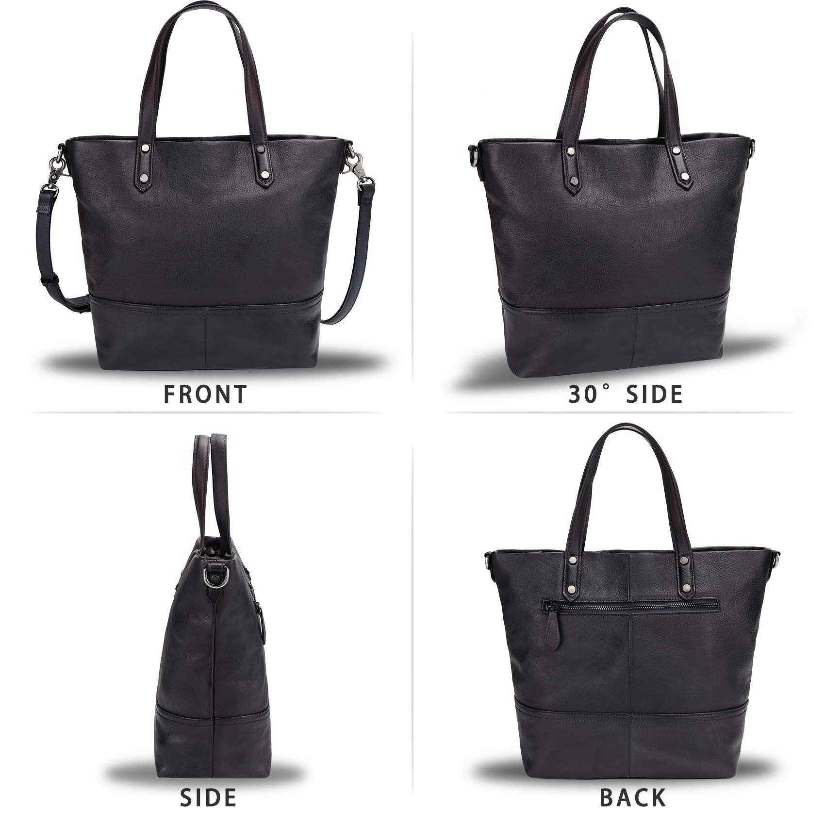 Genuine Leather Satchel Purses for Women - Top Handle Crossbody Shoulder Tote Handbag - Perfect for Work, Travel & Everyday Use
