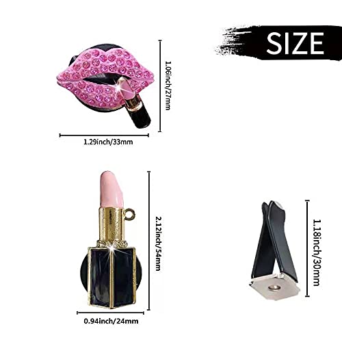 Diamond Lips Vent Clip - Sexy Rhinestone Bling Car Air Vent Charm for Women & Girls | Pink Car Interior Decor Accessory for Stylish Ride & Gift