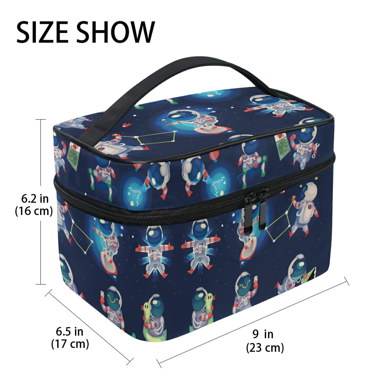 Astronaut Baby Space Themed Cosmetic Bag - Cute Cartoon Makeup Organizer with Zipper for Women & Girls - Perfect for Travel, School & Daily Use