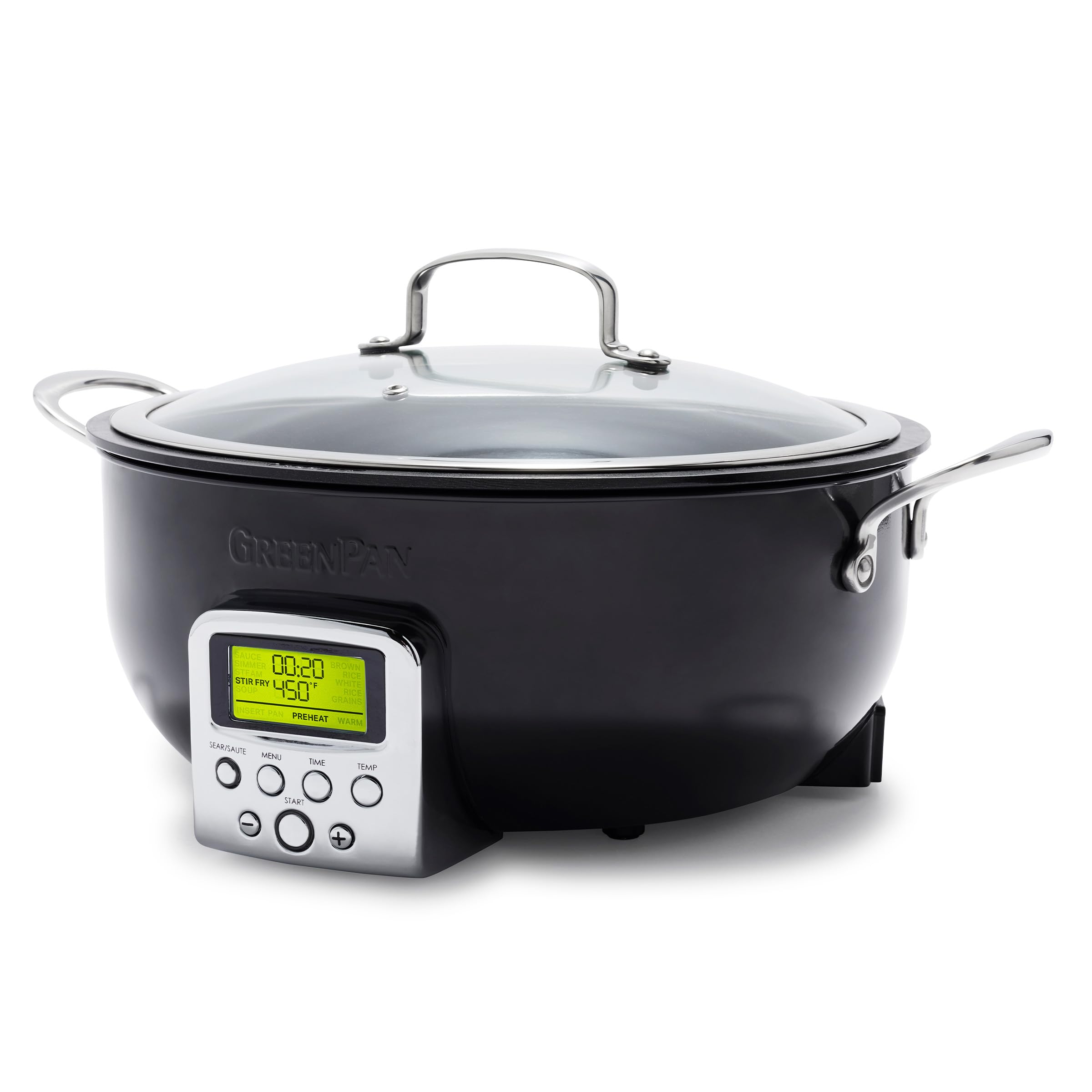 GreenPan Elite Essential Smart Electric 6QT Skillet Pot – Nonstick Ceramic Cookware for Searing, Sauteing, Stir-Frying & Rice Cooking | PFAS-Free, Dishwasher Safe & LED Display | Perfect for Home Cooking, Meal Prep & Healthy Family Dinners
