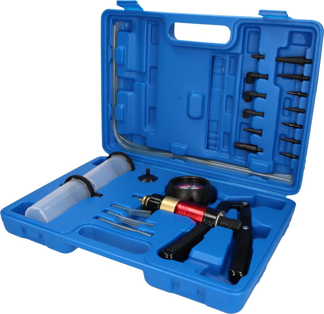 BRILLIANT TOOLS BT581500 Vacuum Pressure Pump Set, 21-Piece Kit [Powered by KS TOOLS] - Perfect for Automotive AC Repair & HVAC System Maintenance