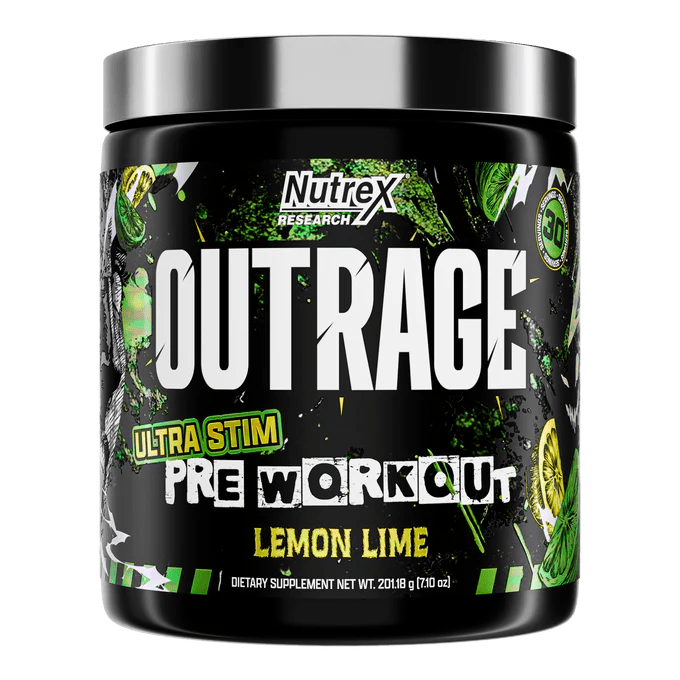 Nutrex Outrage Ultra Stim Pre Workout Powder - High Energy & Focus Supplement for Intense Workouts | Gym, Bodybuilding & Fitness Training