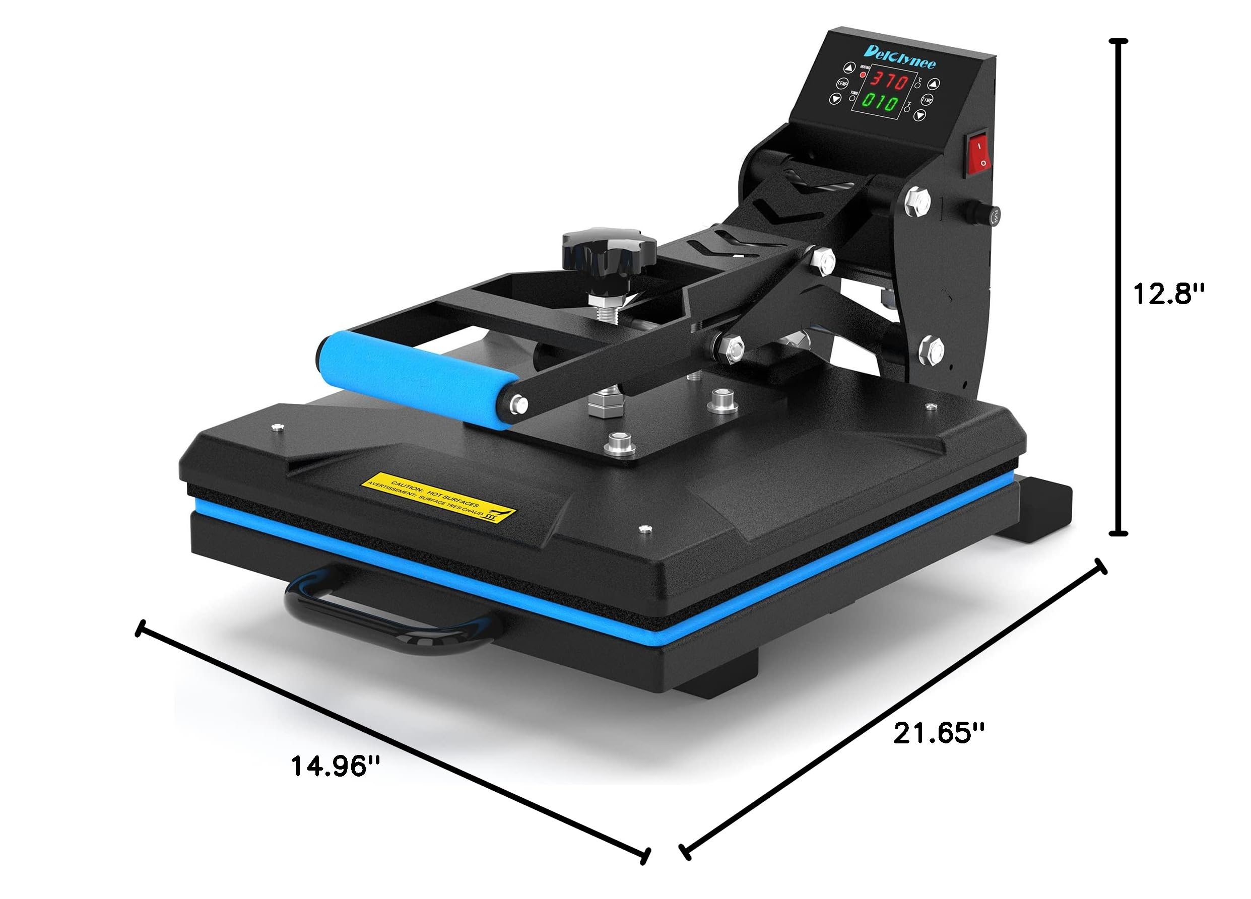 Delclynee 15x15 Inch Heat Press Machine for T-Shirts - Industrial Digital Sublimation Printer for Heat Transfer Vinyl - Perfect for DIY T-Shirt Printing, Custom Apparel & Small Business Production