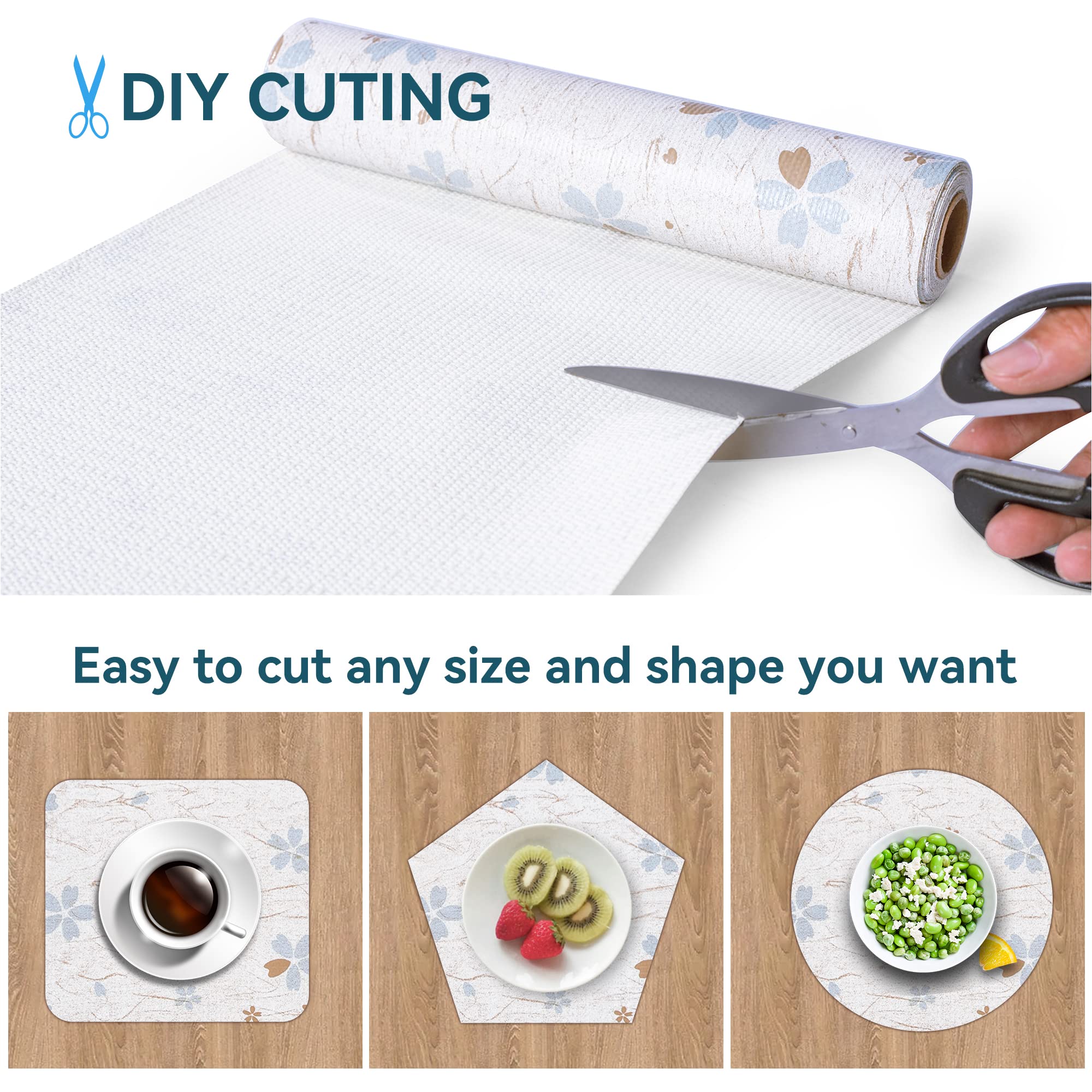 Shelf Liner for Kitchen Cabinets 12in x10ft Non-Adhesive, Waterproof & Durable Anti-Slip Drawer Liner for Kitchen Cabinets, C-Ivory – Perfect for Pantry, Bathroom, and Office Organization