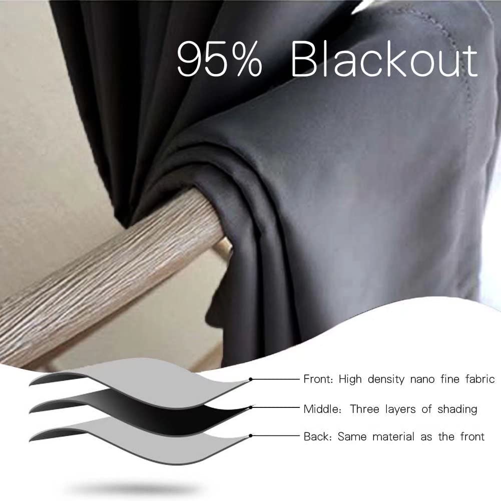 MacoHome Blackout Curtains 84x96 Inches - Thermal Insulated Grommet Drapes for Room Darkening, Noise Reduction & Energy Saving (Dark Grey) - Perfect for Bedroom, Living Room & Home Theater