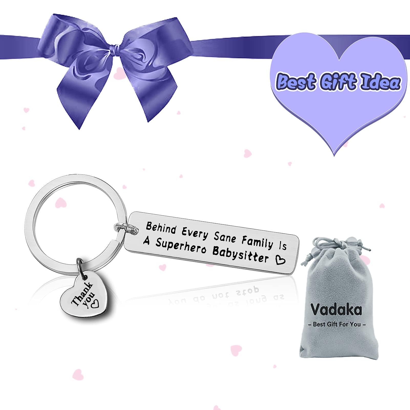 Best Nanny Ever Keychain - Thoughtful Babysitter Appreciation Gift Jewelry for Daycare, Nurse & Caregiver | Perfect Birthday, Retirement & Thank You Present for Grandma, Nanny & Childcare Workers | Ideal for Teacher Appreciation Week, Mother's Day & Special Occasions