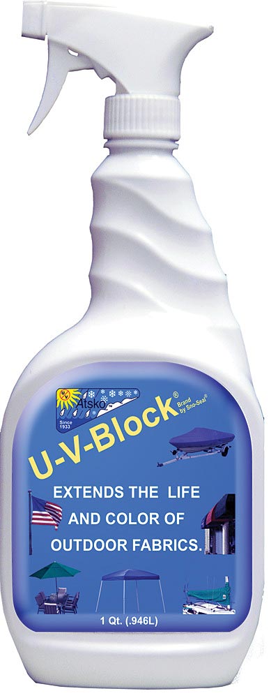 Atsko UV Block Sun Fabric Protectant Spray - Waterproof Sunscreen for Outdoor Gear, Clothing & Furniture - Perfect for Hiking, Camping & Beach Activities