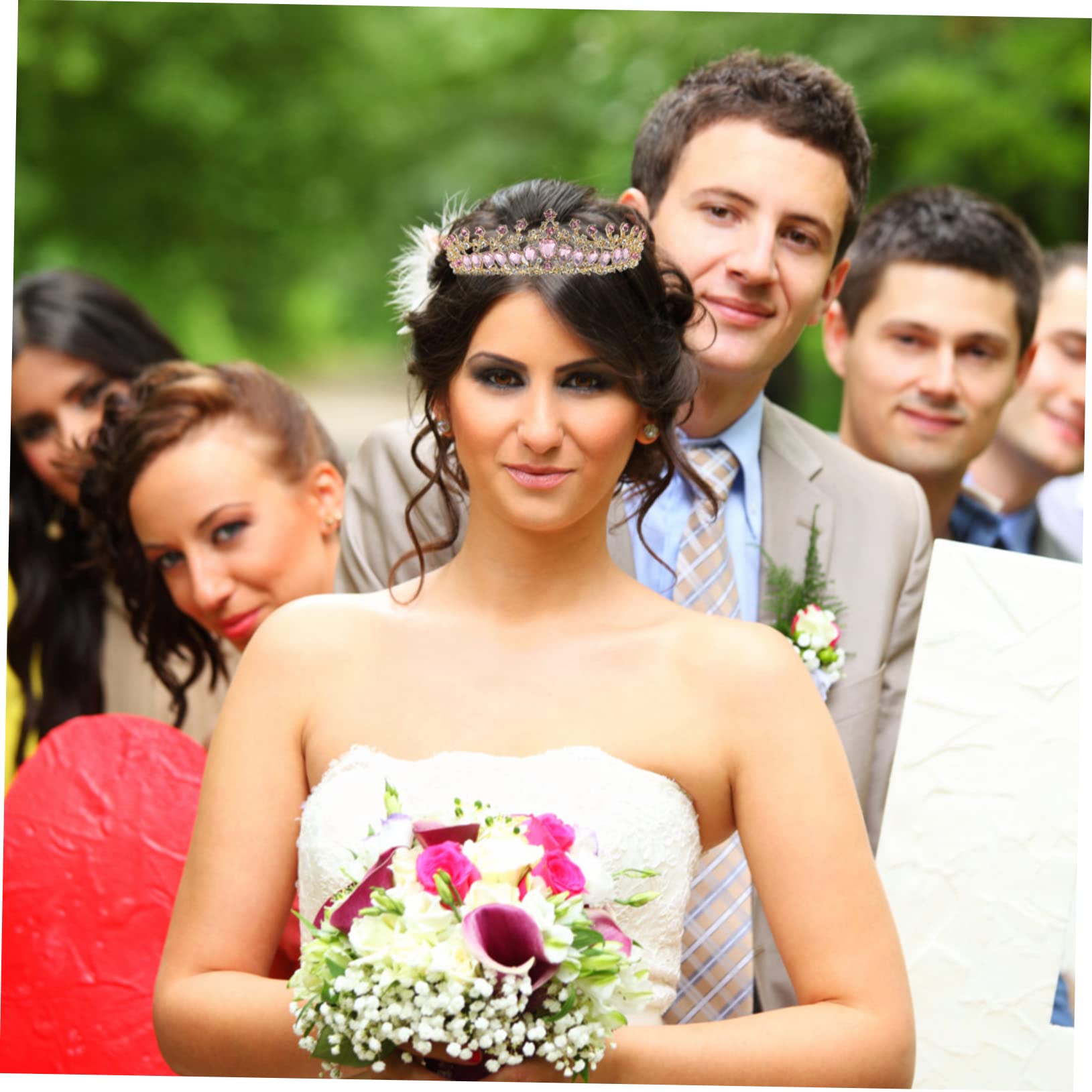 POPETPOP Rhinestone Bridal Tiara Crown - Alloy Wedding Queen Headband with Crystal Drops for Bride, Birthday & Special Events | Perfect for Bridal Showers, Weddings, Prom & Pageants