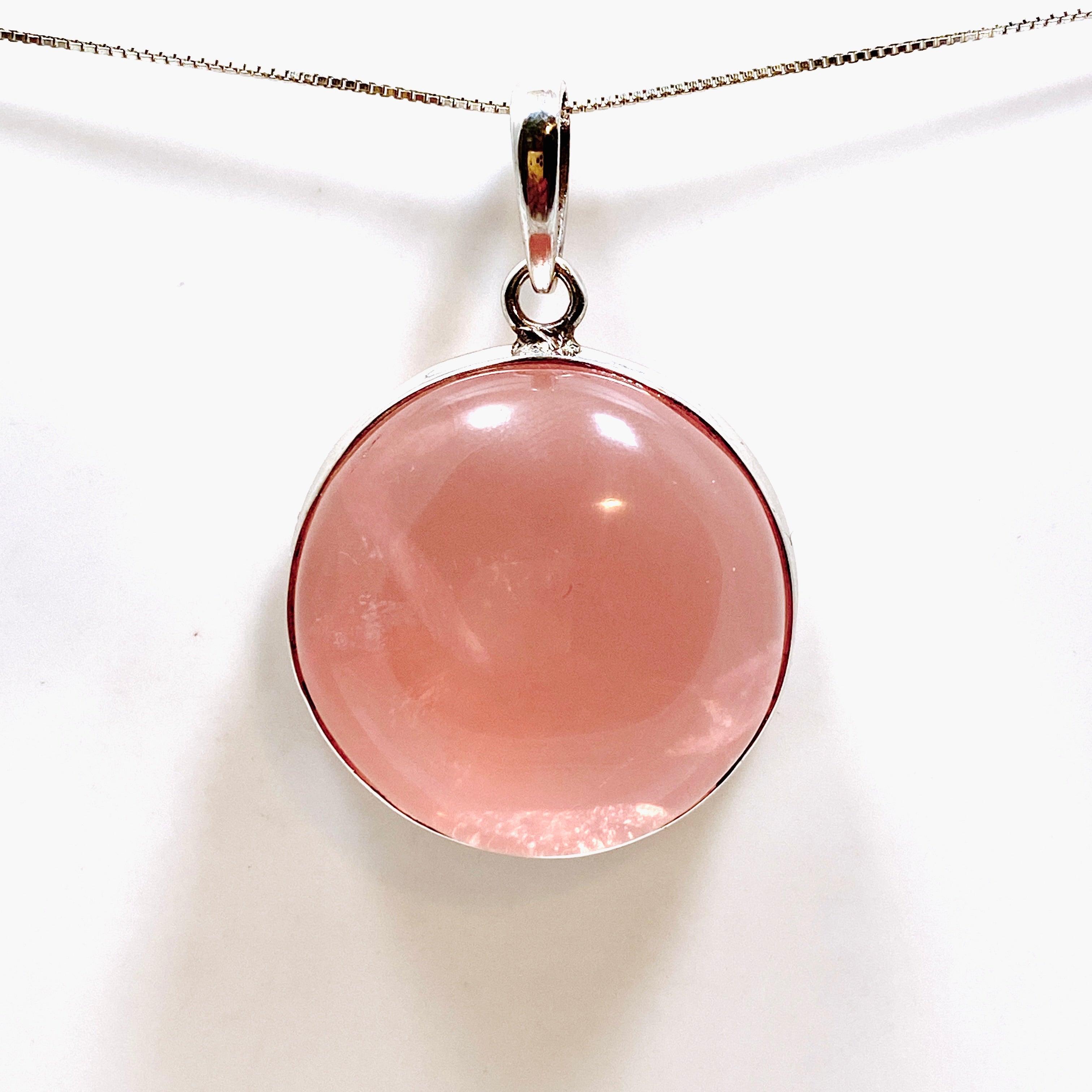 Natural Rose Quartz Round Cabochon Pendant - 15mm Healing Crystal Jewelry for Necklace Making, Meditation & Spiritual Gifts