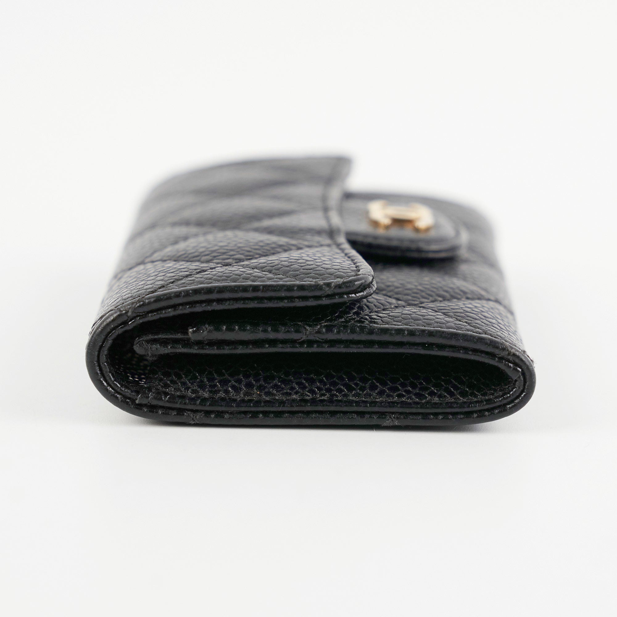 Chanel Caviar Quilted Leather Card Holder Wallet - Black | Luxury Compact Credit Card Case for Women | Perfect for Everyday Use, Travel & Gifting